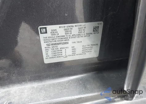 2015 Chevrolet Silverado 2500Hd Ltz из США, поврежденный, VIN 1GC1KWE89FF529856